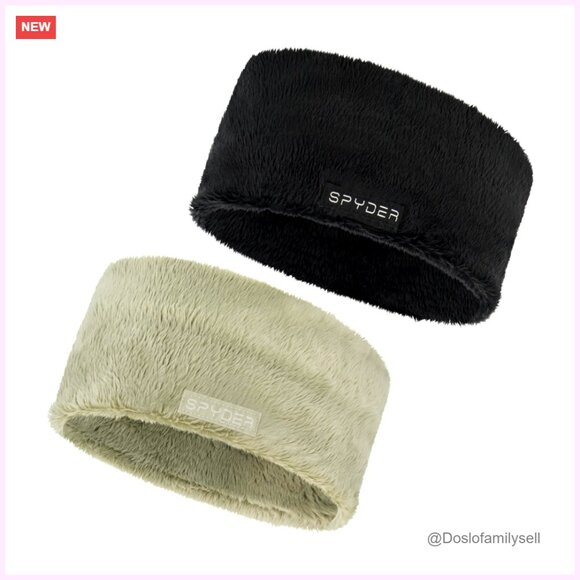 Low Pile Faux Fur Headband 2 Pack Winter Warm Stretchy Accessory